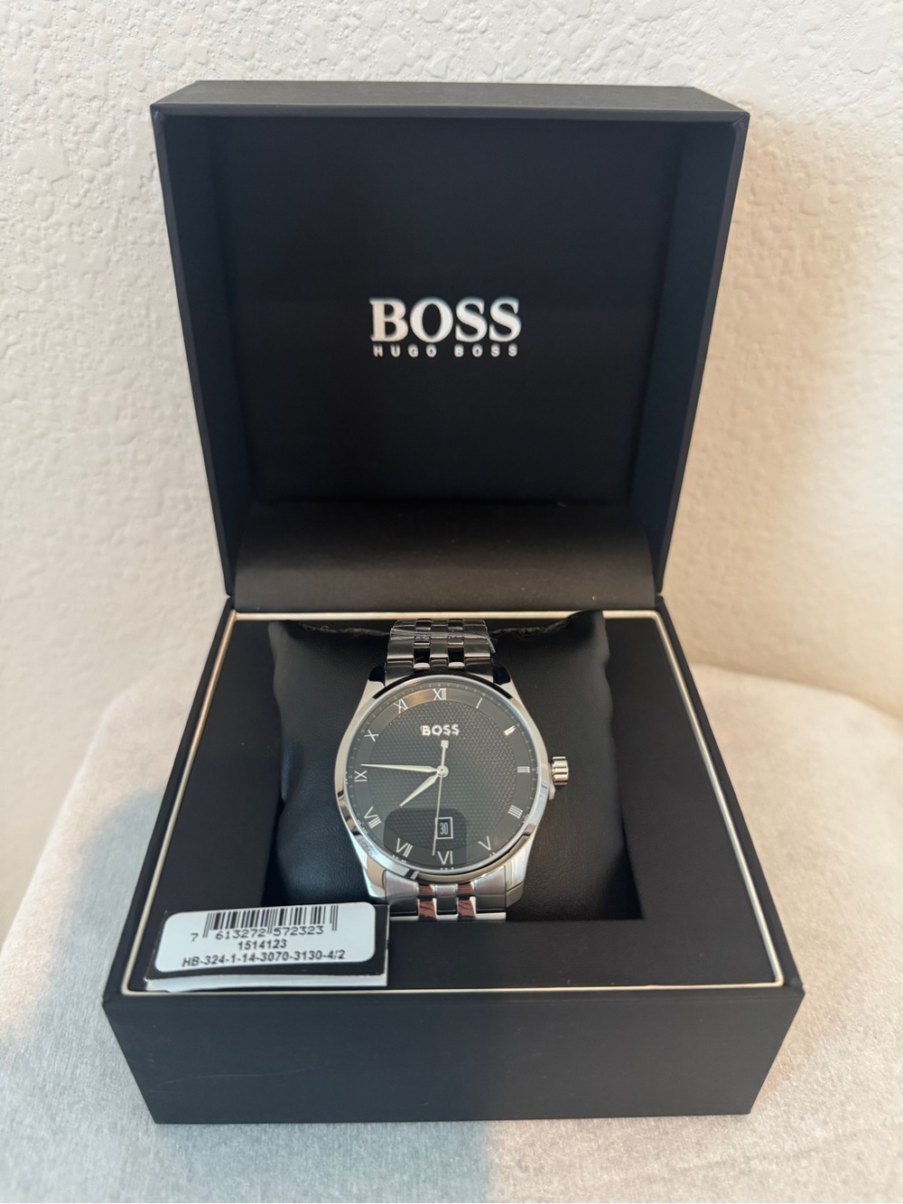 Boss Hugo Boss Men's Black and Silver Stainless Steel Dress Watch